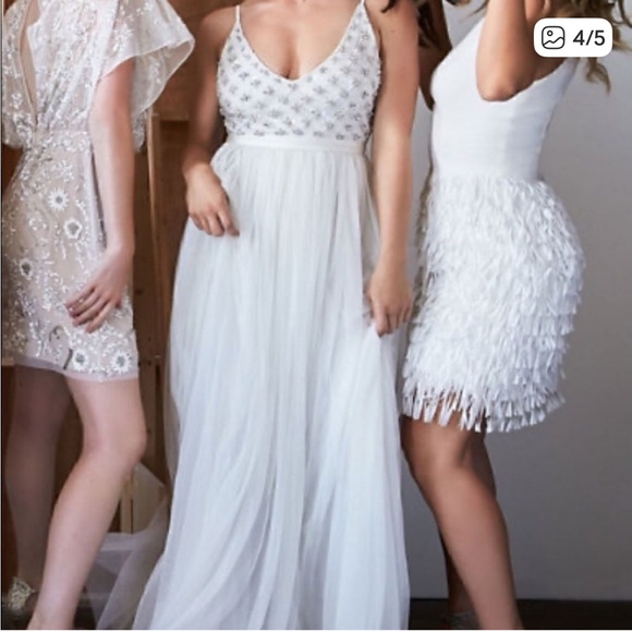 Aidan Mattox White Promenade  Mini Dress - Picture 2 of 10